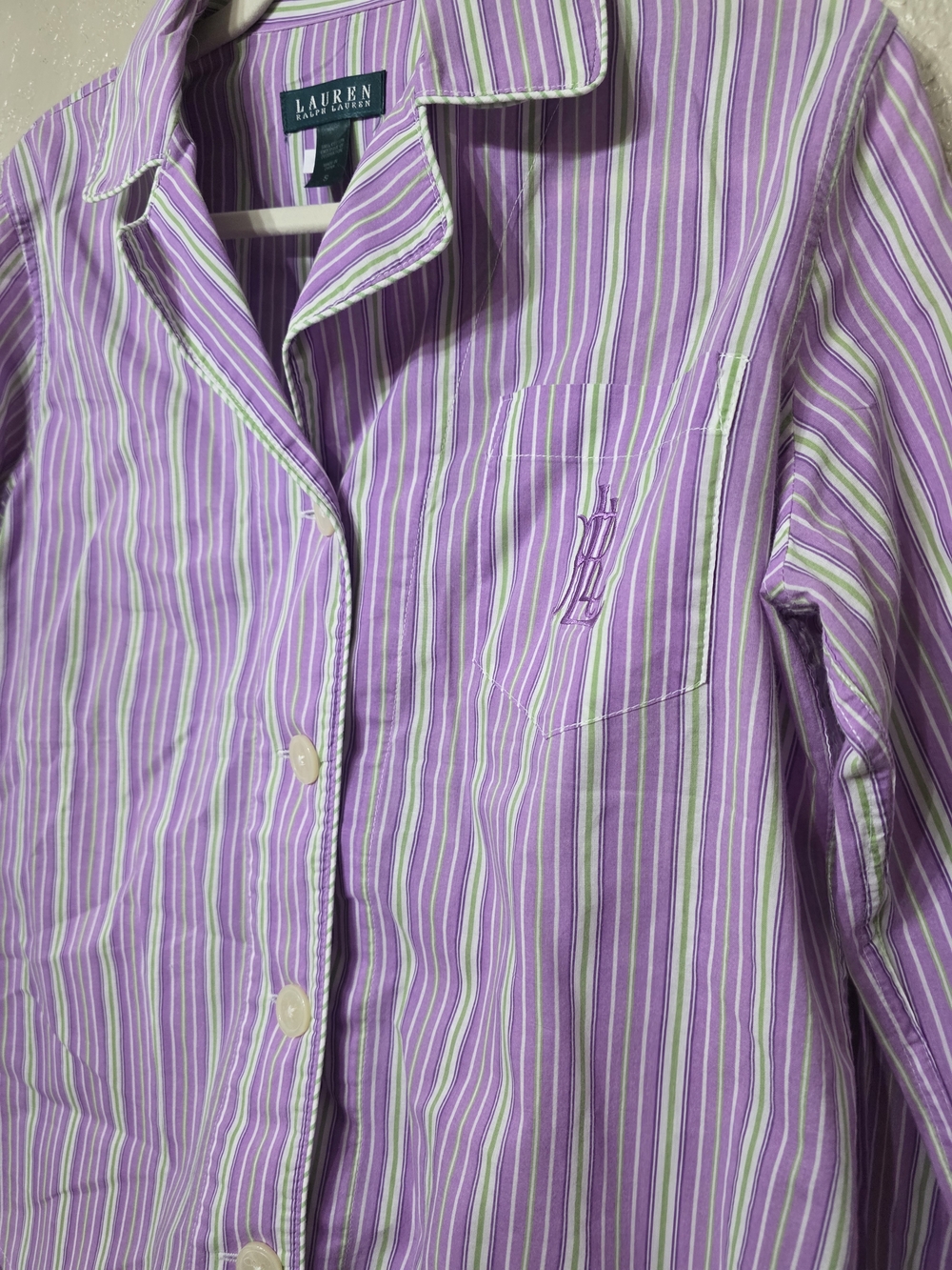 Lauren Lavender Striped Womens Pajama Set - Picture 2 of 6